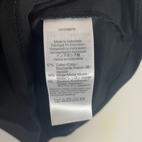 Madewell Funnel Neck Muscle Tee Cropped True Black Top US Women's XXS New - Picture 6 of 6